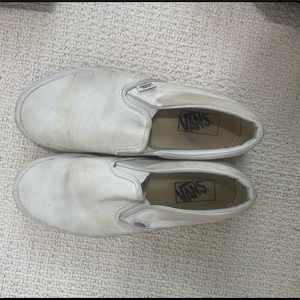 White slip on vans
